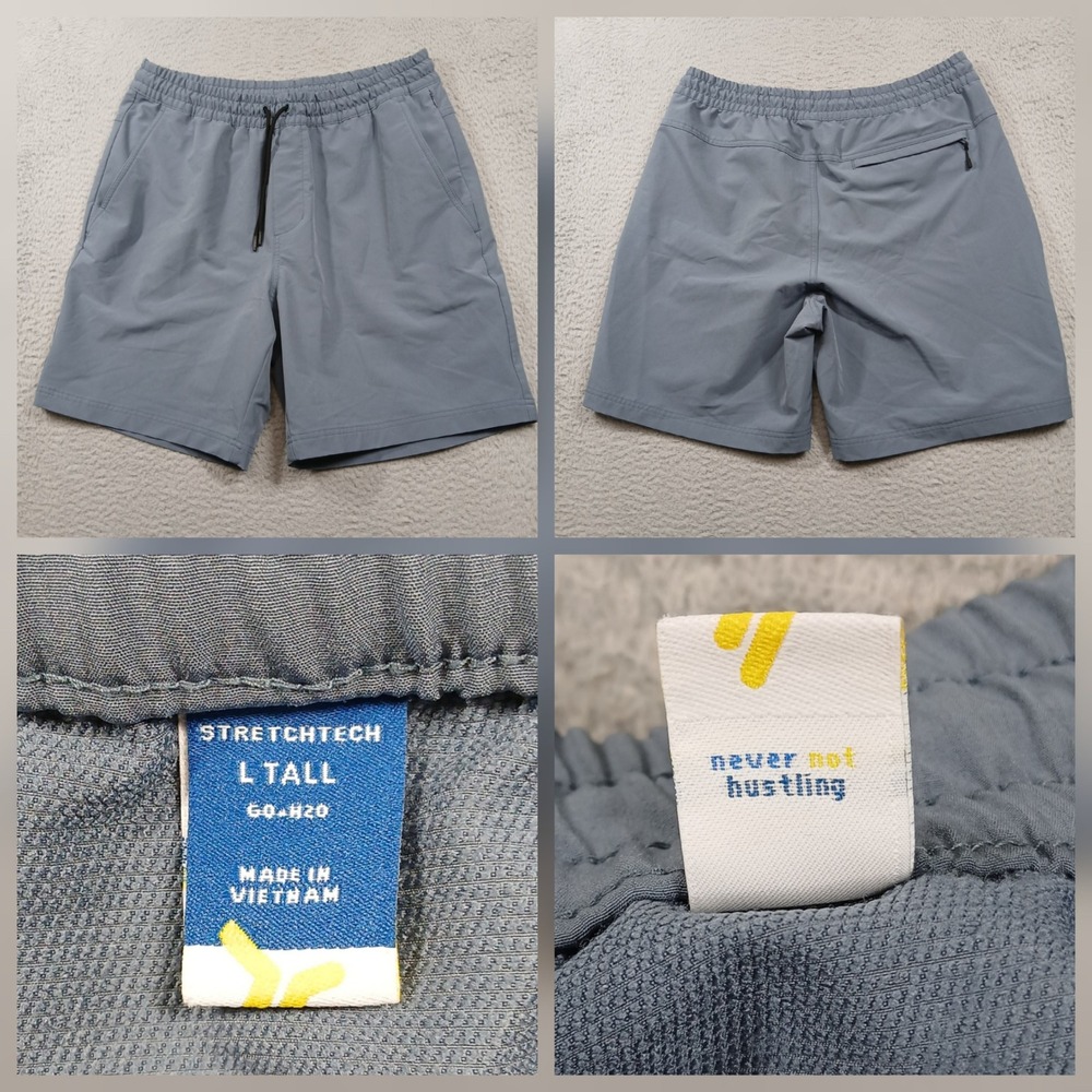 Athletic Works StretchTech Shorts Men's L Tall Gray Drawstring